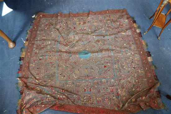 A 19th century Kashmir wool and silk shawl,